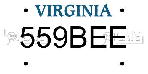 559BEE Virginia License Plate