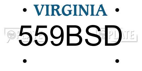 559BSD Virginia License Plate