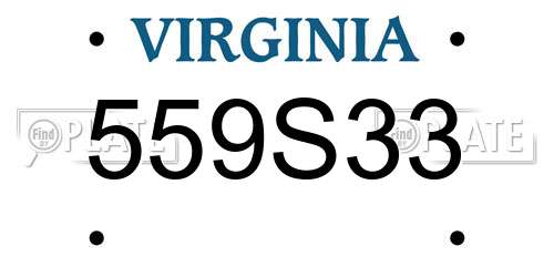 559S33 Virginia License Plate