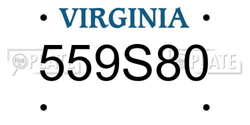 559S80 Virginia License Plate