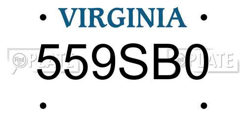 559SB0 Virginia License Plate