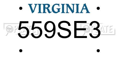 559SE3 Virginia License Plate
