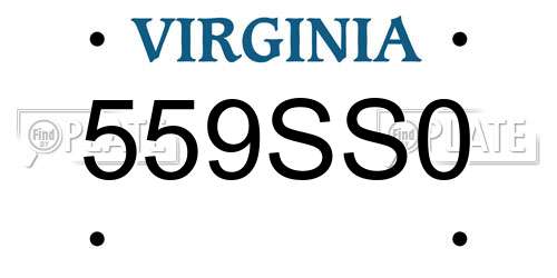 559SS0 Virginia License Plate