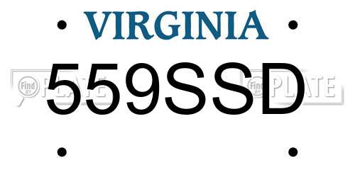559SSD Virginia License Plate