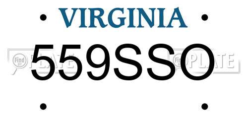 559SSO Virginia License Plate