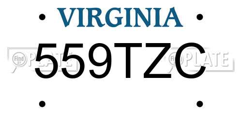559TZC Virginia License Plate