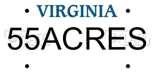 55ACRES Virginia License Plate