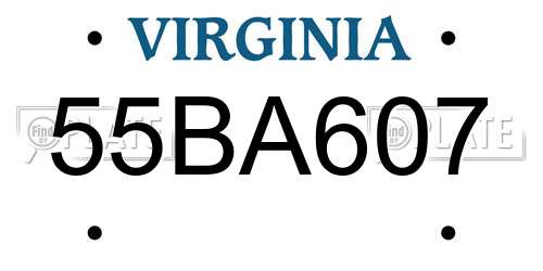 55BA607 Virginia License Plate
