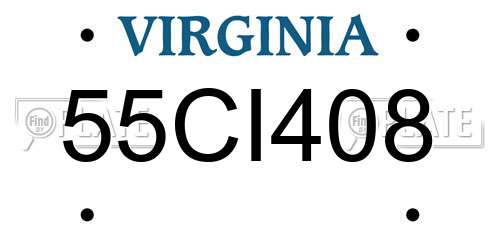 55CI408 Virginia License Plate