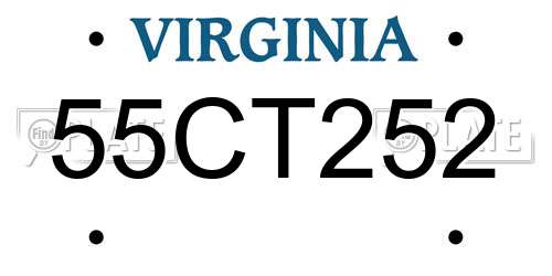 55CT252 Virginia License Plate