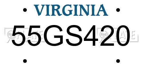 55GS420 Virginia License Plate