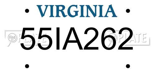 55IA262 Virginia License Plate
