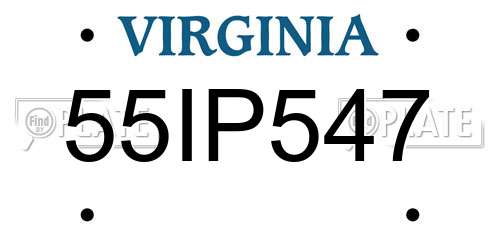 55IP547 Virginia License Plate