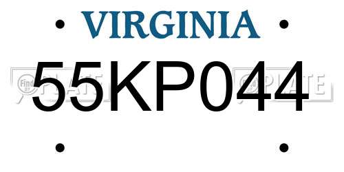 55KP044 Virginia License Plate