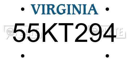 55KT294 Virginia License Plate