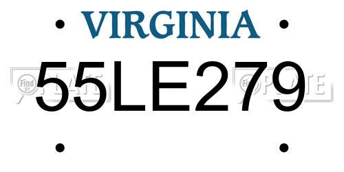 55LE279 Virginia License Plate