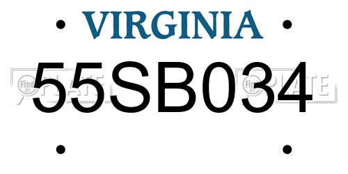 55SB034 Virginia License Plate