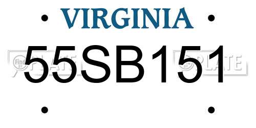 55SB151 Virginia License Plate