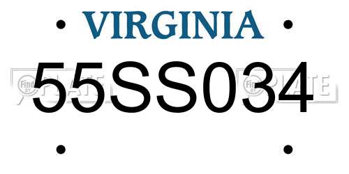 55SS034 Virginia License Plate