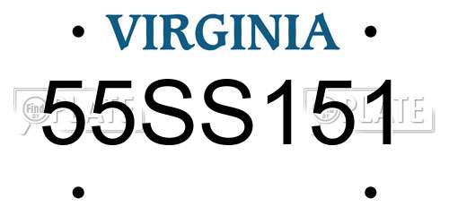 55SS151 Virginia License Plate