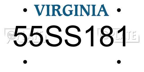 55SS181 Virginia License Plate
