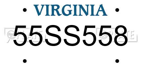 55SS558 Virginia License Plate