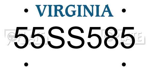 55SS585 Virginia License Plate