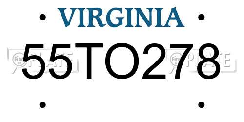 55TO278 Virginia License Plate