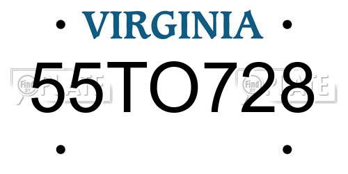 55TO728 Virginia License Plate