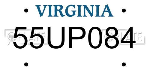 55UP084 Virginia License Plate
