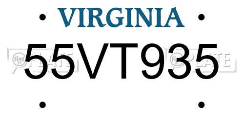 55VT935 Virginia License Plate