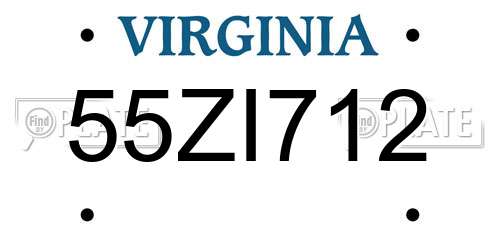 55ZI712 Virginia License Plate