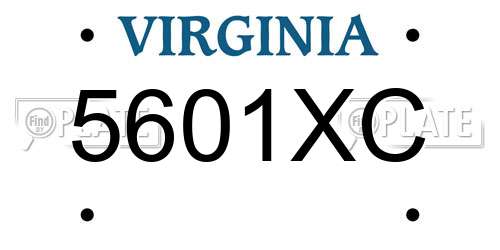5601XC Virginia License Plate