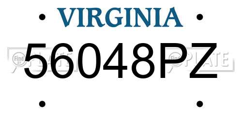 56048PZ Virginia License Plate