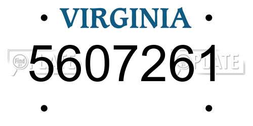 5607261 Virginia License Plate