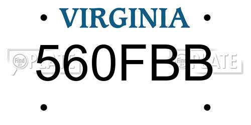 560FBB Virginia License Plate