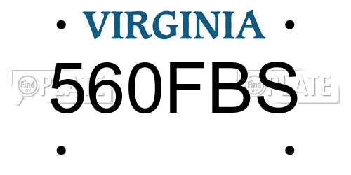 560FBS Virginia License Plate