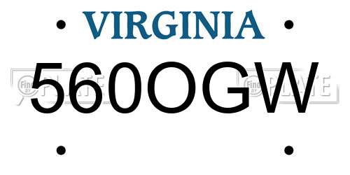 560OGW Virginia License Plate