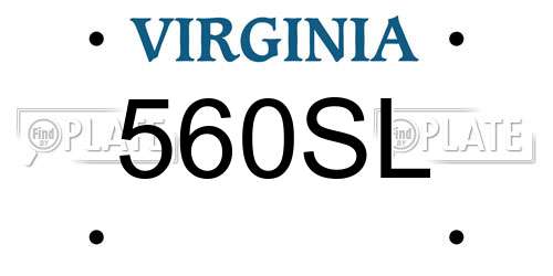 560SL Virginia License Plate