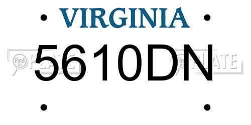 5610DN Virginia License Plate