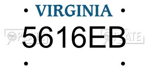 5616EB Virginia License Plate