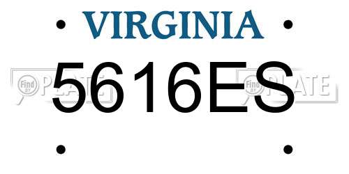 5616ES Virginia License Plate
