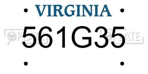 561G35 Virginia License Plate