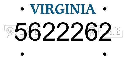 5622262 Virginia License Plate