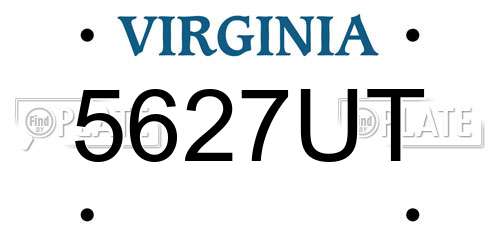 5627UT Virginia License Plate