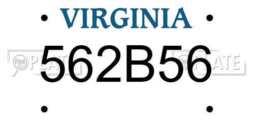 562B56 Virginia License Plate