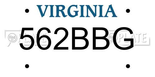 562BBG Virginia License Plate