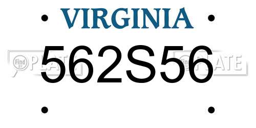 562S56 Virginia License Plate