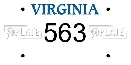 563 Virginia License Plate