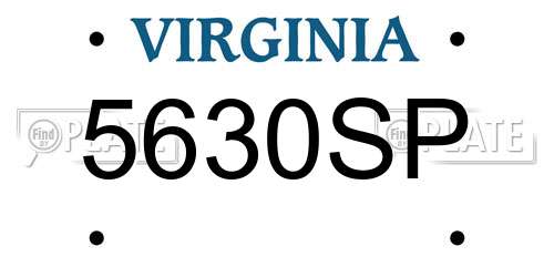 5630SP Virginia License Plate